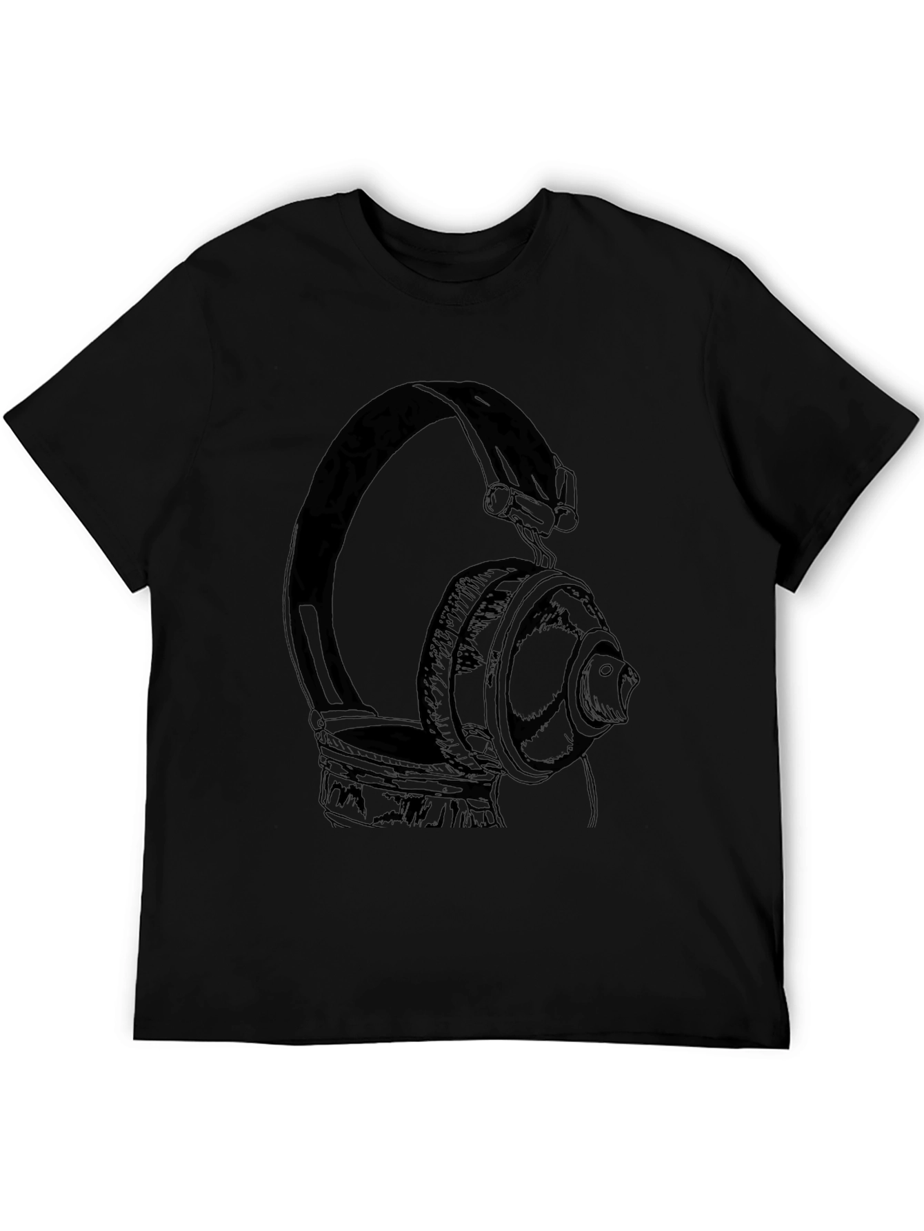 Headphones Graphic T-Shirt - Classic Black Tee