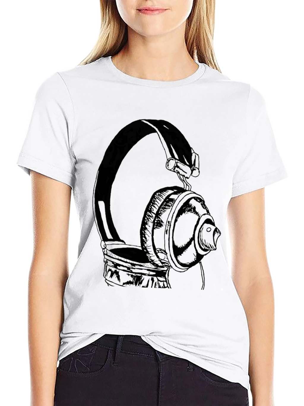 Headphones Graphic T-Shirt - Classic Black Tee