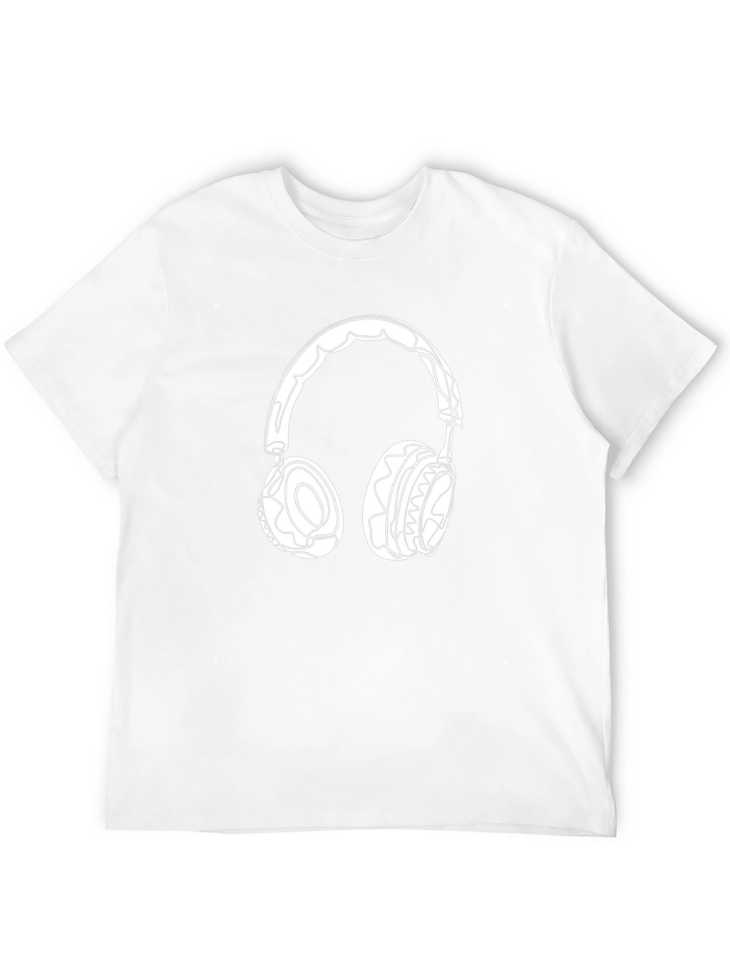 Headphone Graphic Tee - Black Cotton Casual Wear
