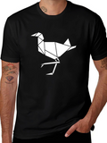 Origami Bird Graphic T-Shirt - Modern Geometric Design
