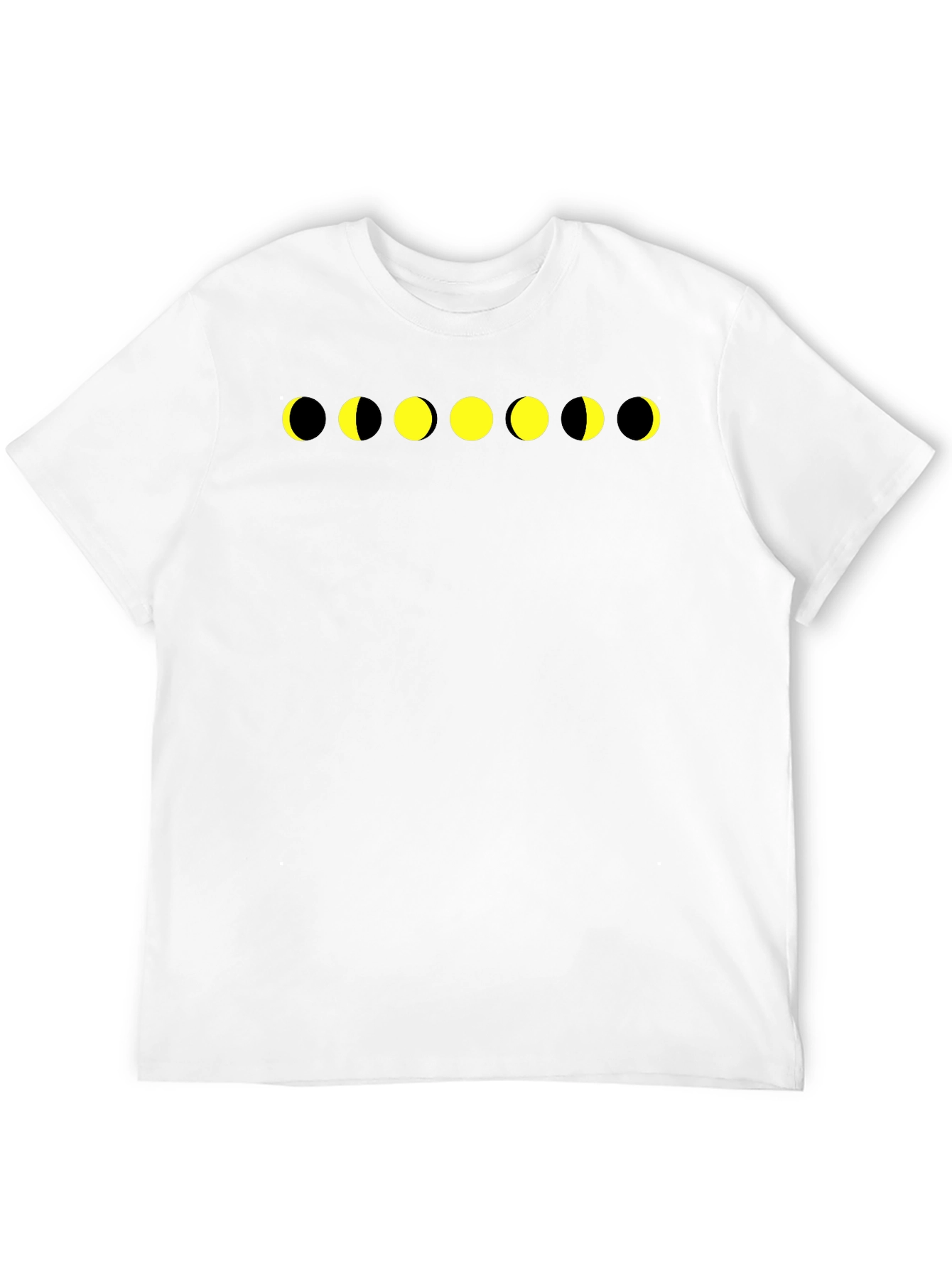 Lunar Phase Graphic Tee - Black Cotton T-Shirt