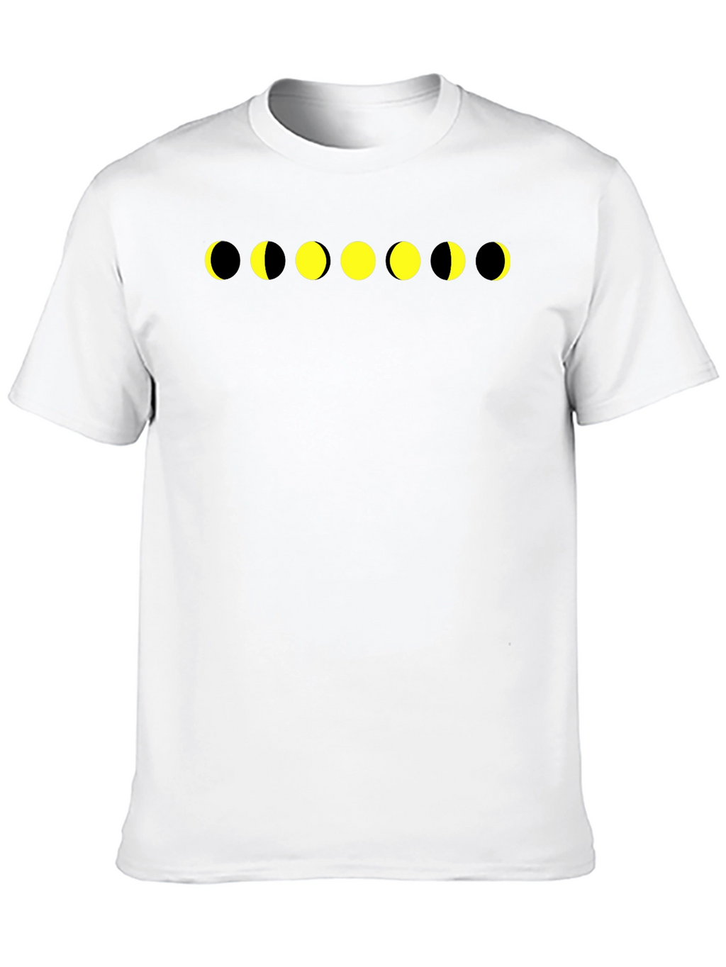 Lunar Phase Graphic Tee - Black Cotton T-Shirt