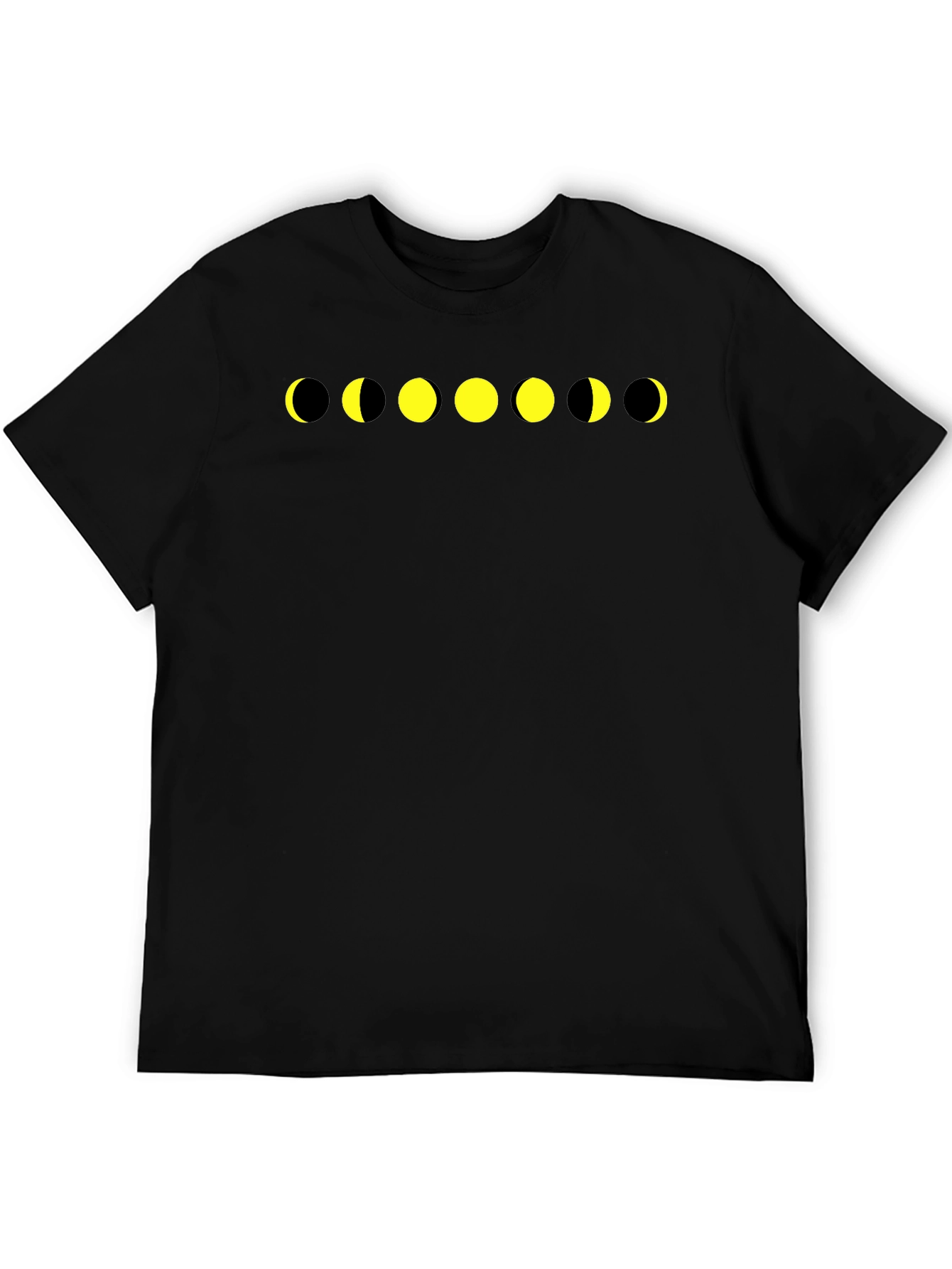 Lunar Phase Graphic Tee - Black Cotton T-Shirt