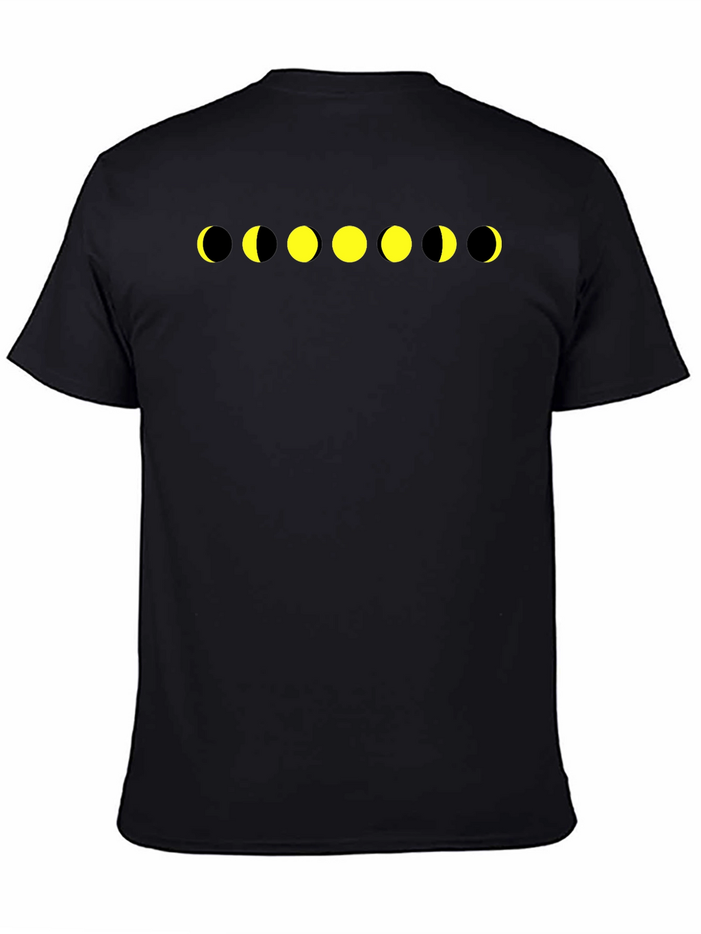 Lunar Phase Graphic Tee - Black Cotton T-Shirt
