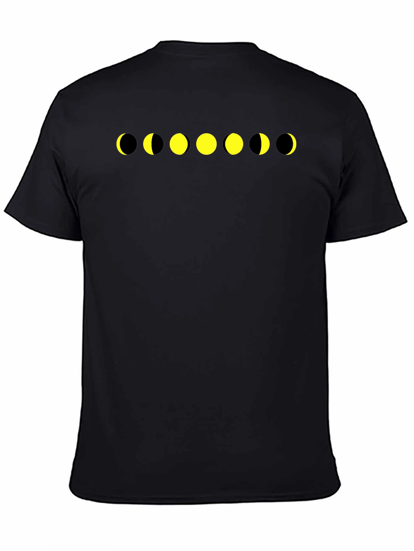 Lunar Phase Graphic Tee - Black Cotton T-Shirt