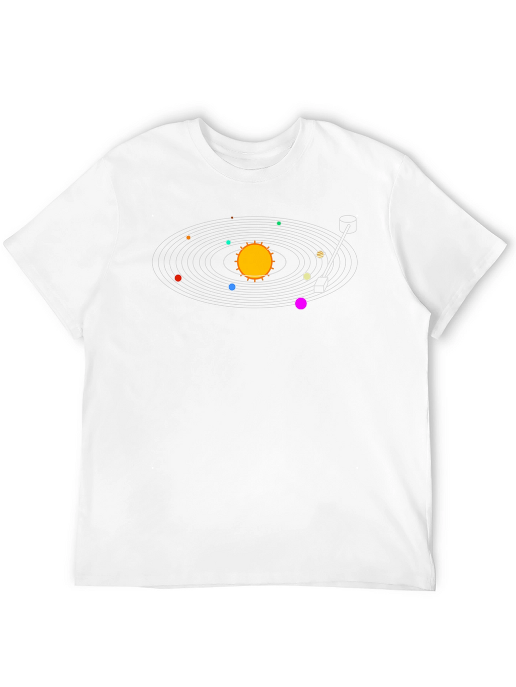 Solar System Turntable Black T-Shirt