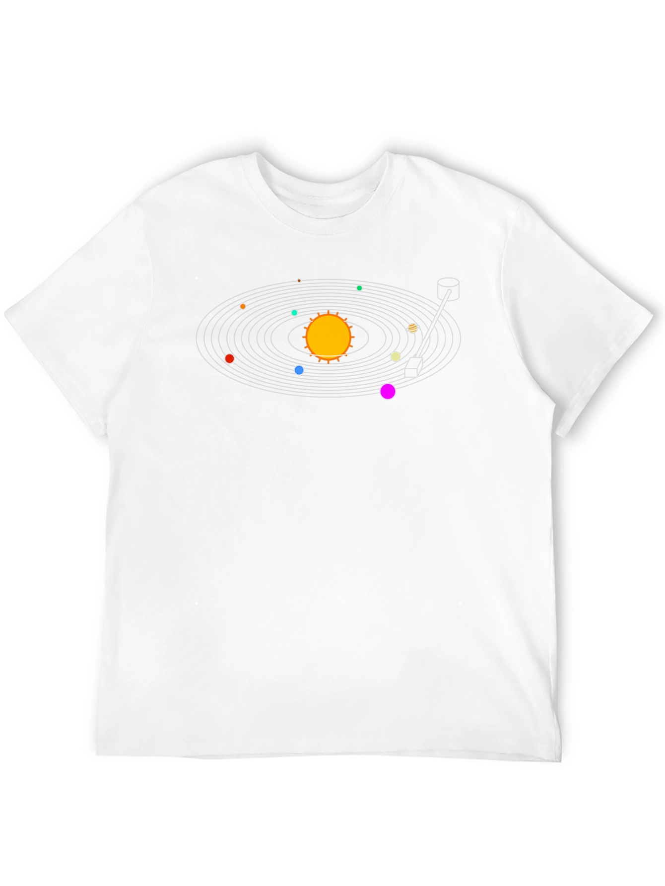 Solar System Turntable Black T-Shirt