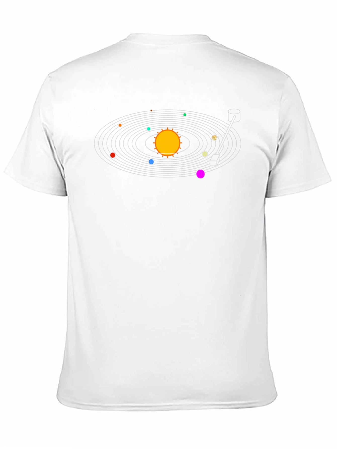 Solar System Turntable Black T-Shirt