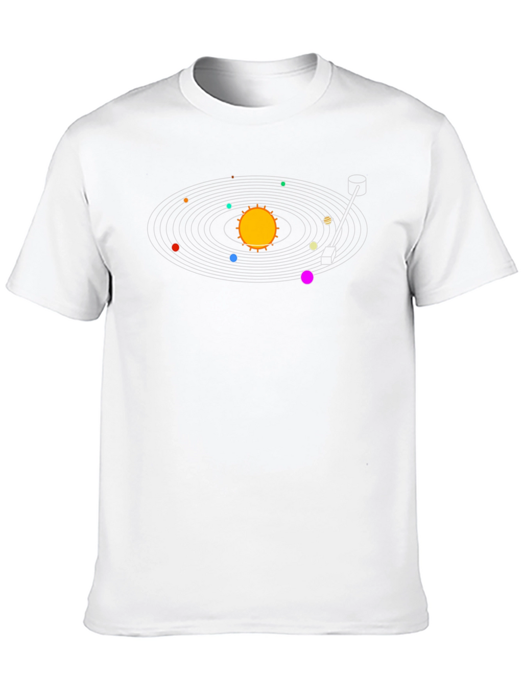 Solar System Turntable Black T-Shirt