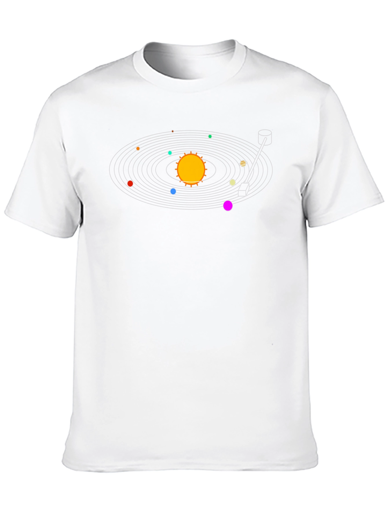 Solar System Turntable Black T-Shirt