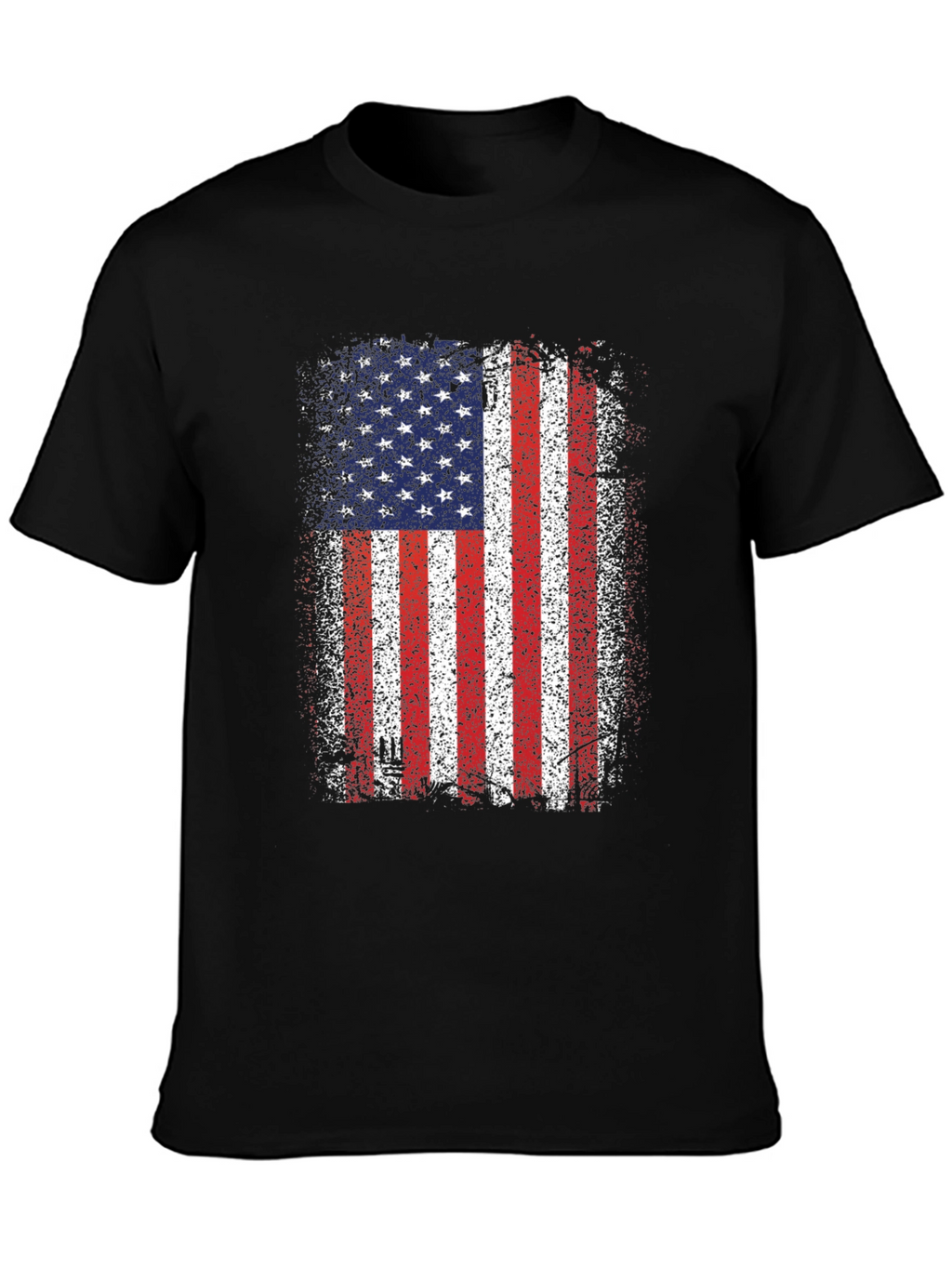 American Flag Distressed Graphic T-Shirt