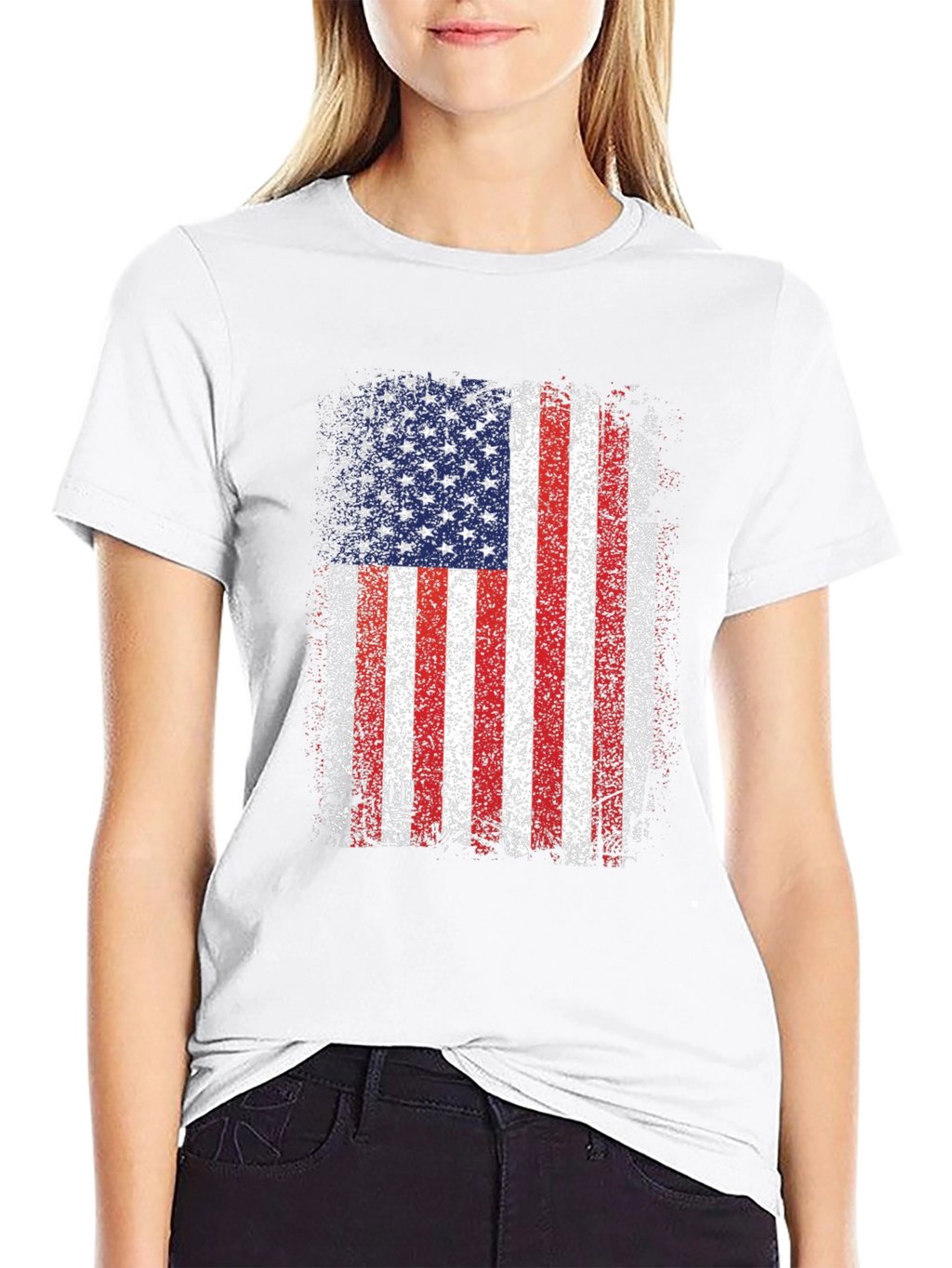 American Flag Distressed Graphic T-Shirt