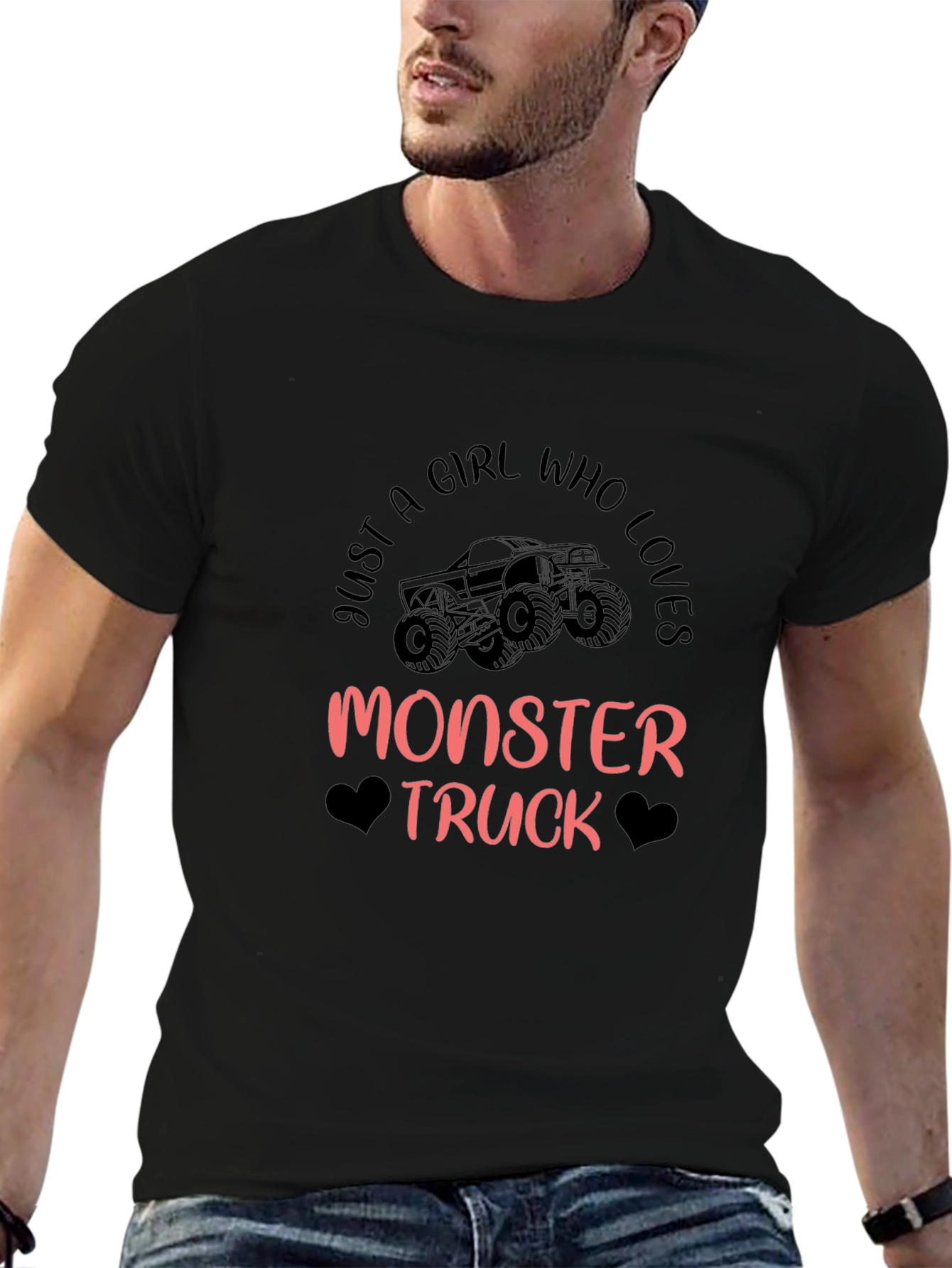 Monster Truck Girls Black Graphic Tee