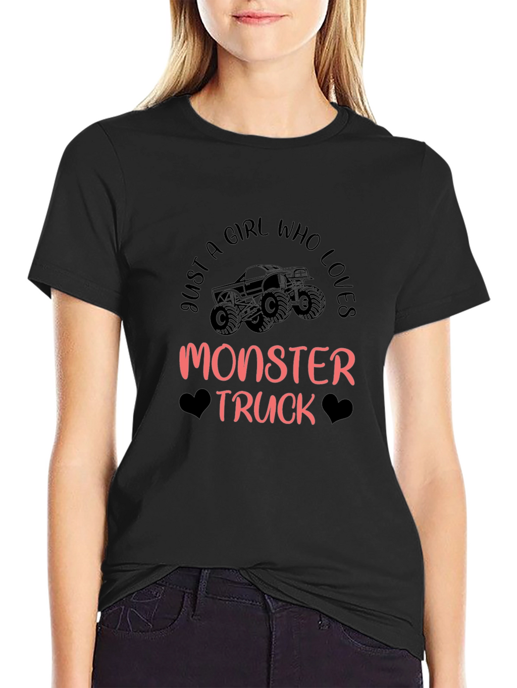 Monster Truck Girls Black Graphic Tee