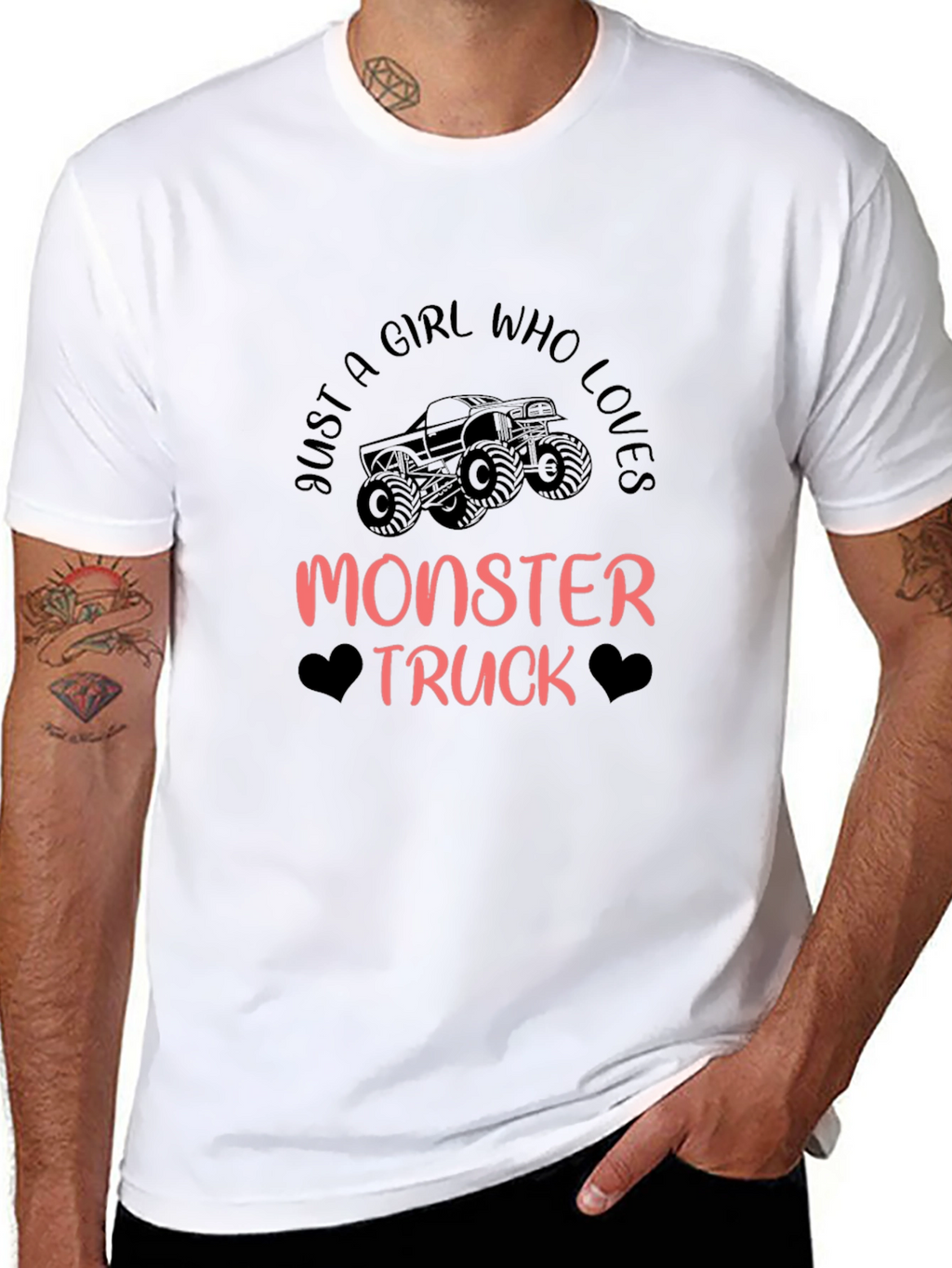 Monster Truck Girls Black Graphic Tee
