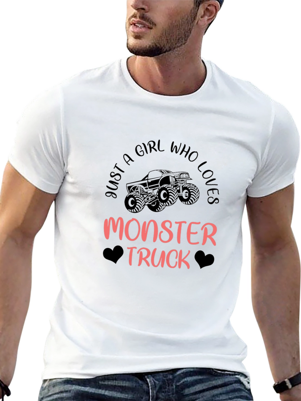 Monster Truck Girls Black Graphic Tee