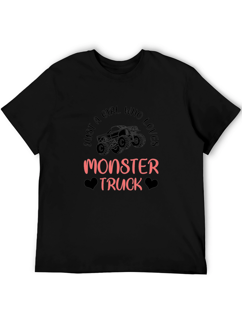 Monster Truck Girls Black Graphic Tee