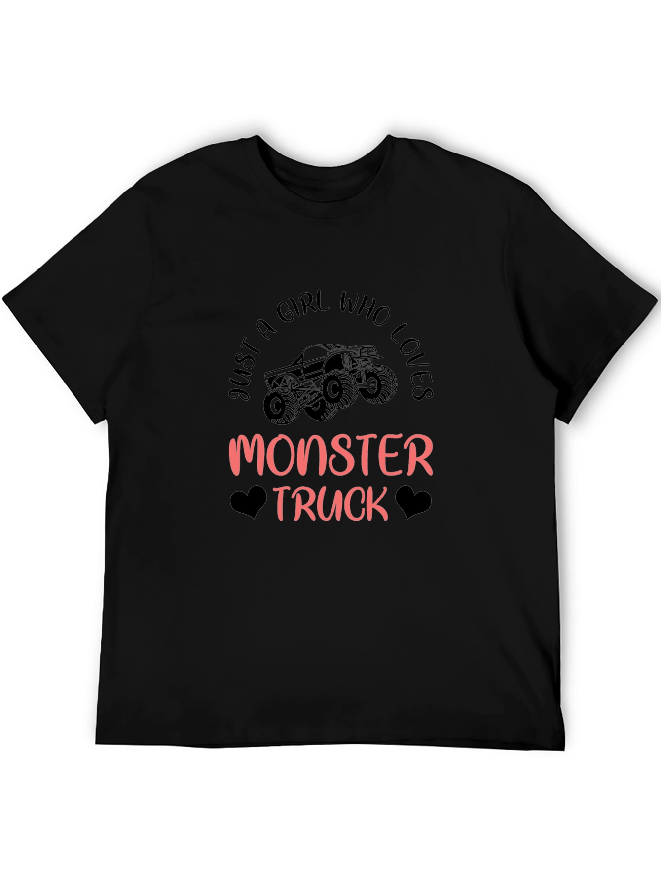 Monster Truck Girls Black Graphic Tee