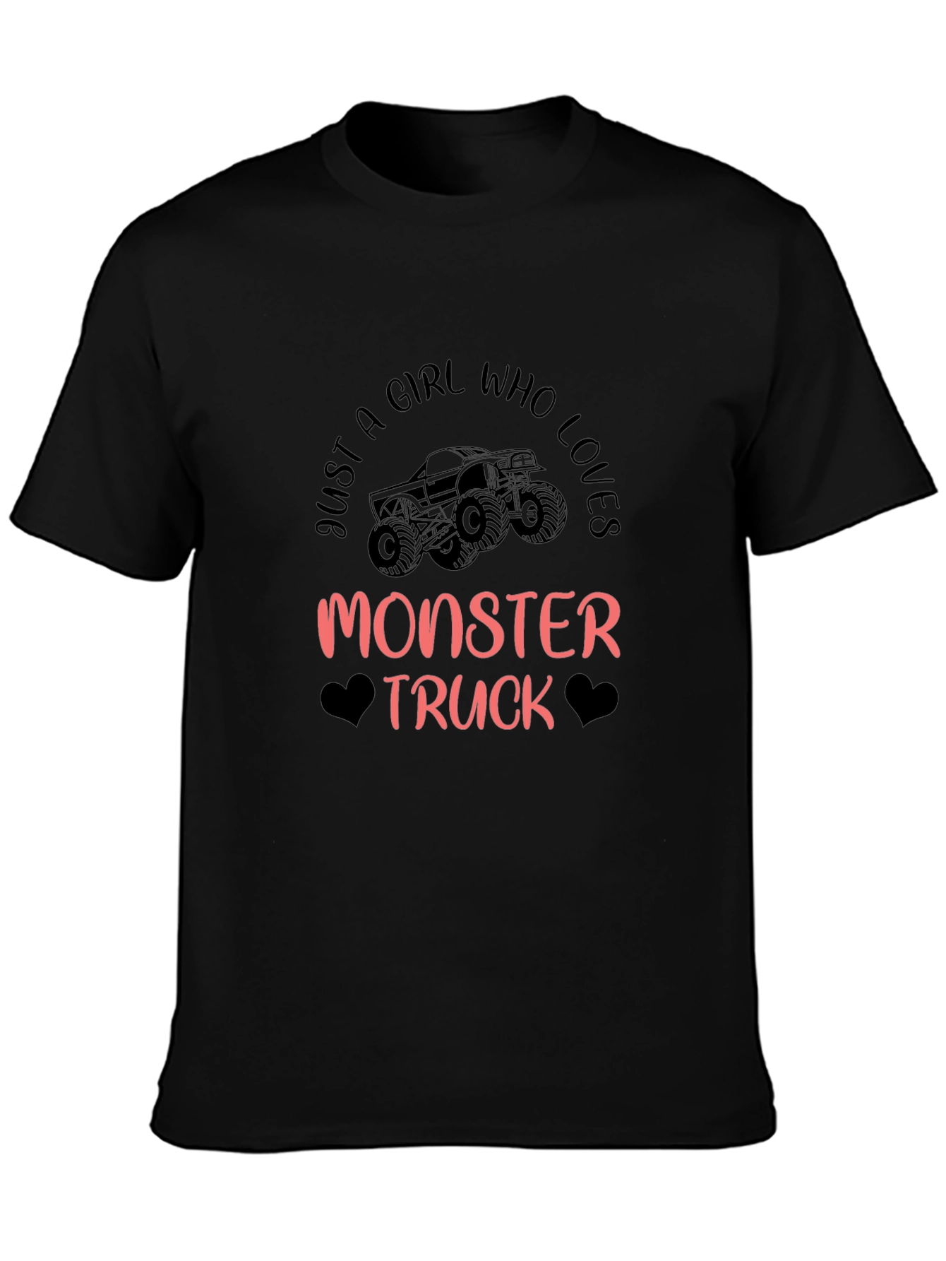 Monster Truck Girls Black Graphic Tee