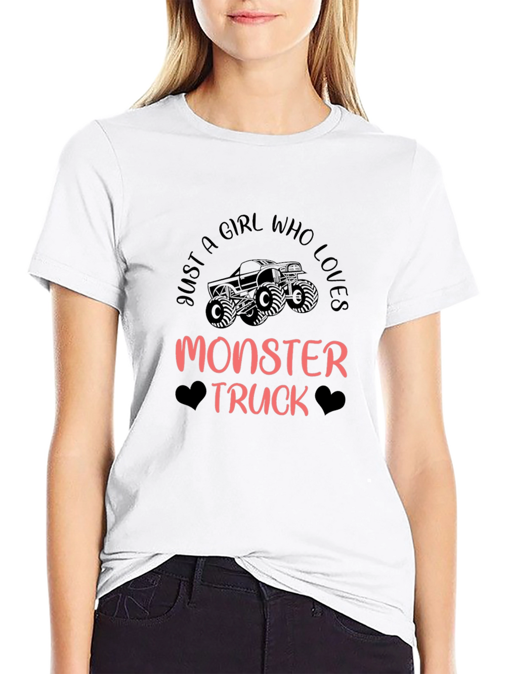 Monster Truck Girls Black Graphic Tee