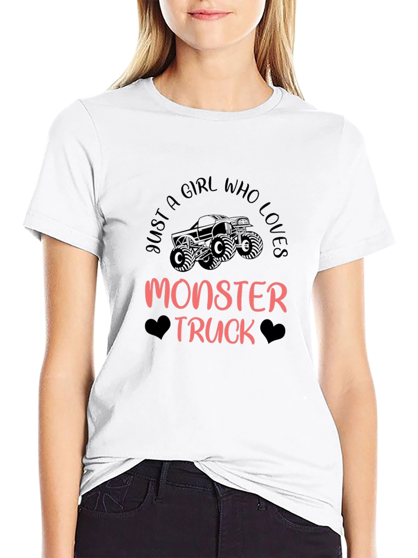 Monster Truck Girls Black Graphic Tee