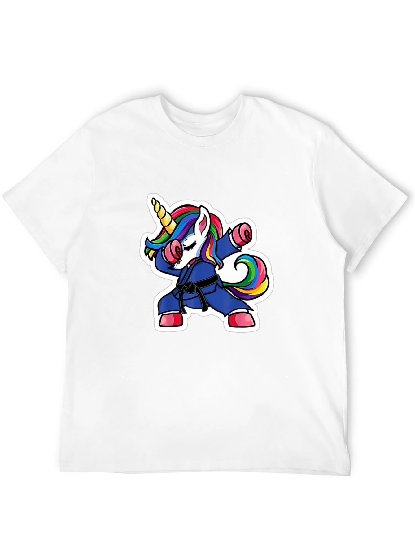 Karate Unicorn Mens Black T-Shirt