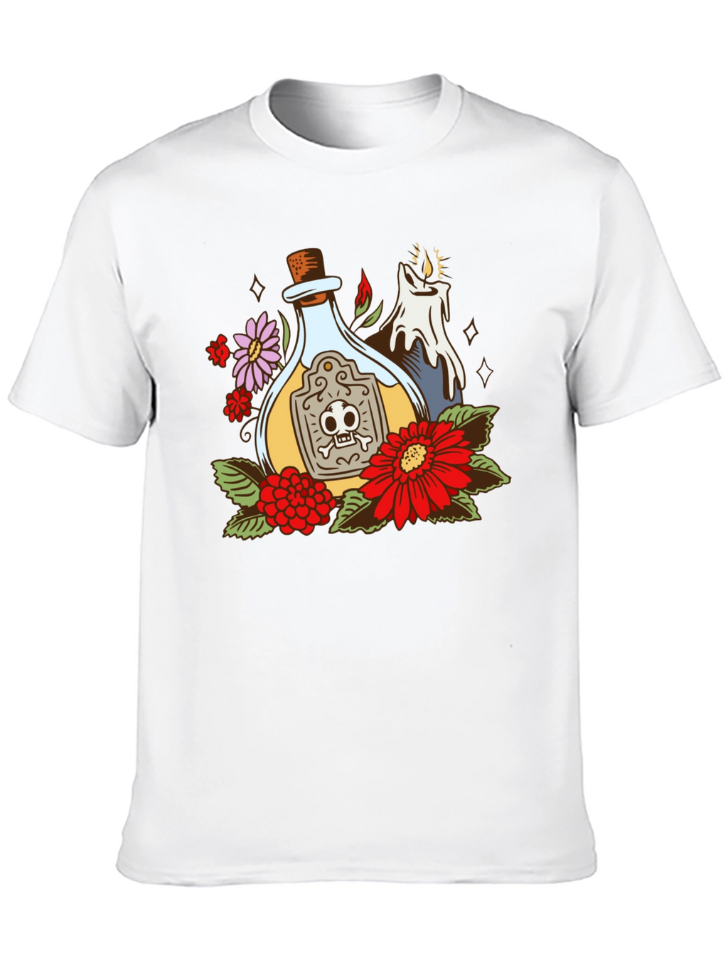 Poison Bottle Floral Graphic T-Shirt