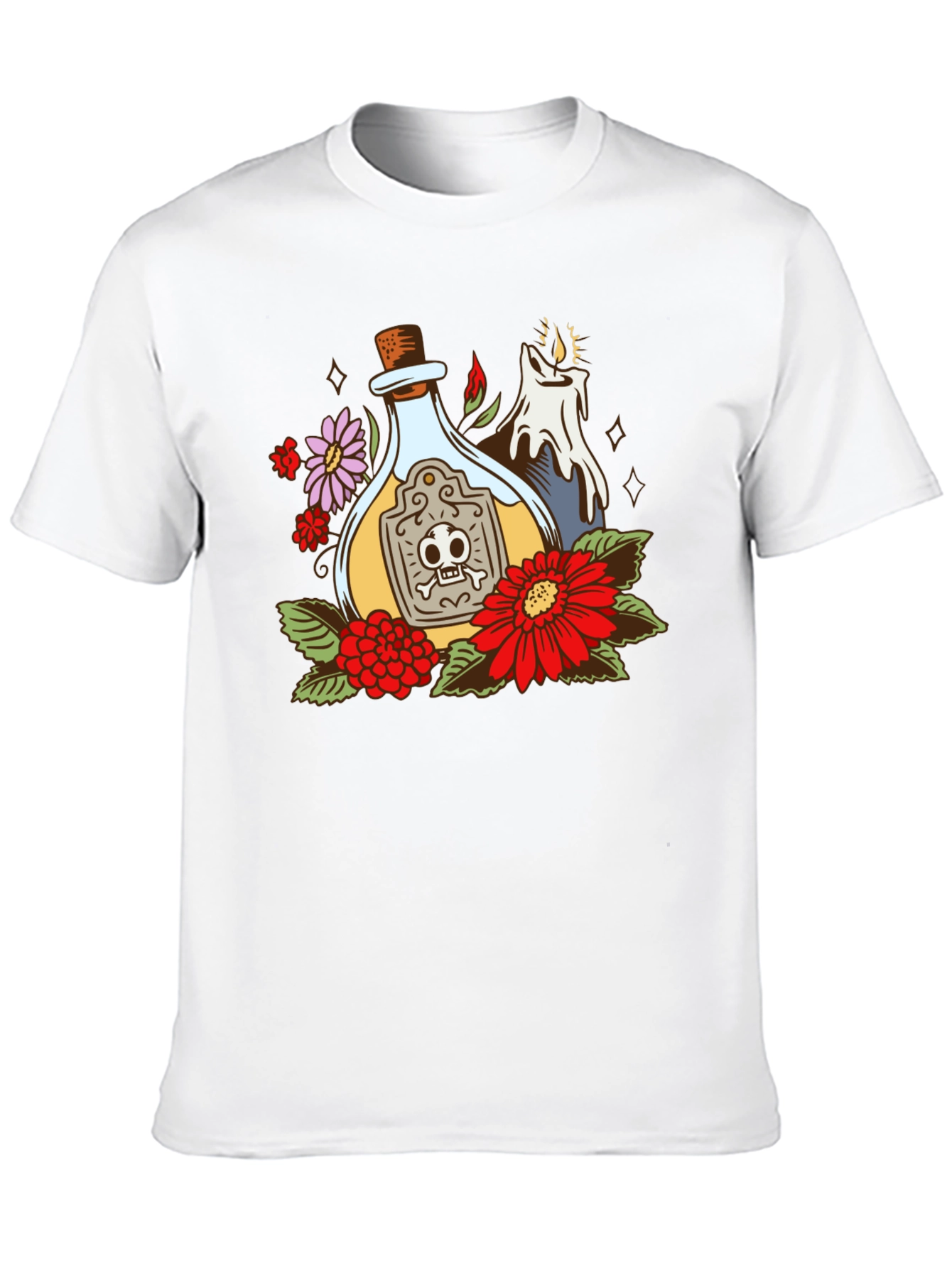 Poison Bottle Floral Graphic T-Shirt