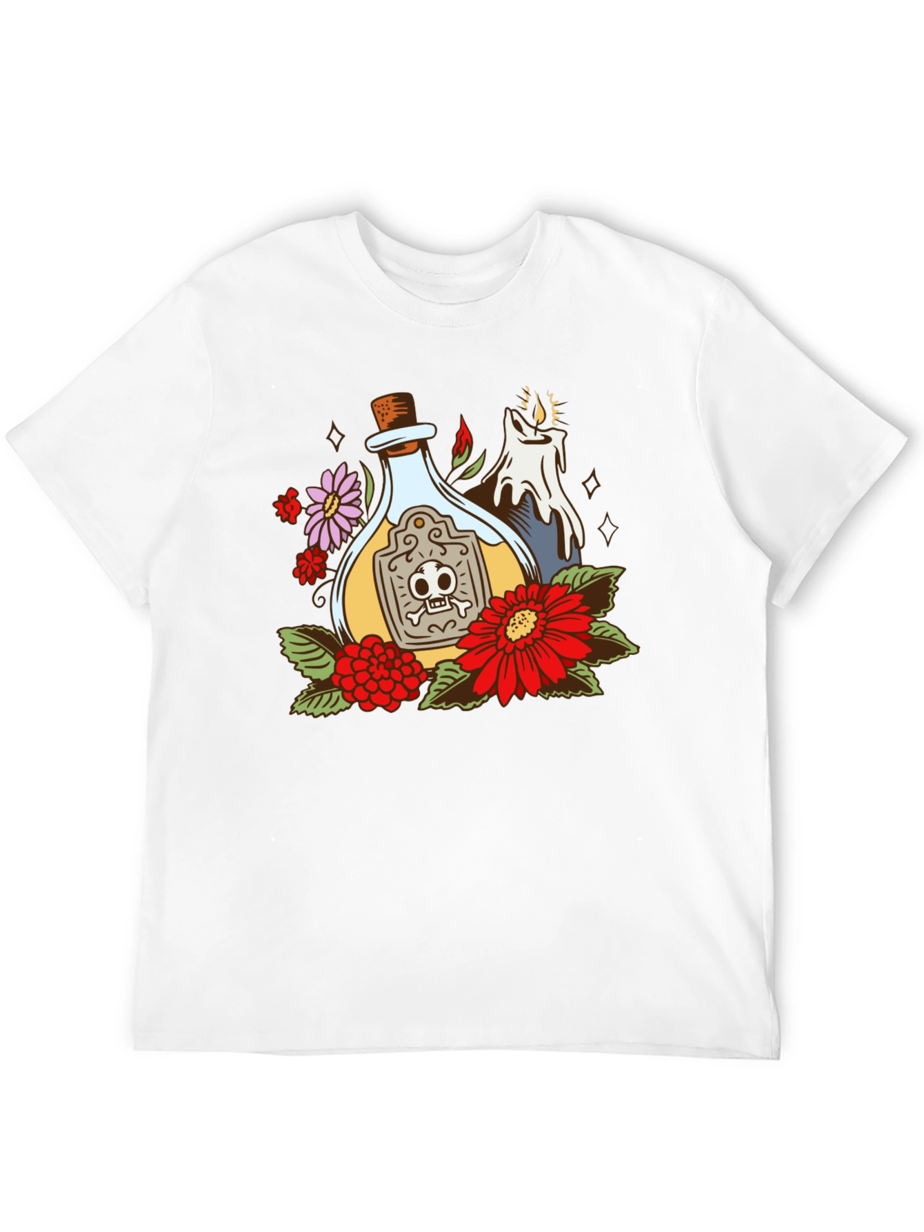 Poison Bottle Floral Graphic T-Shirt