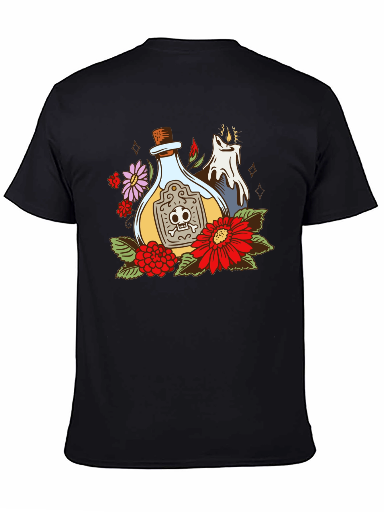 Poison Bottle Floral Graphic T-Shirt