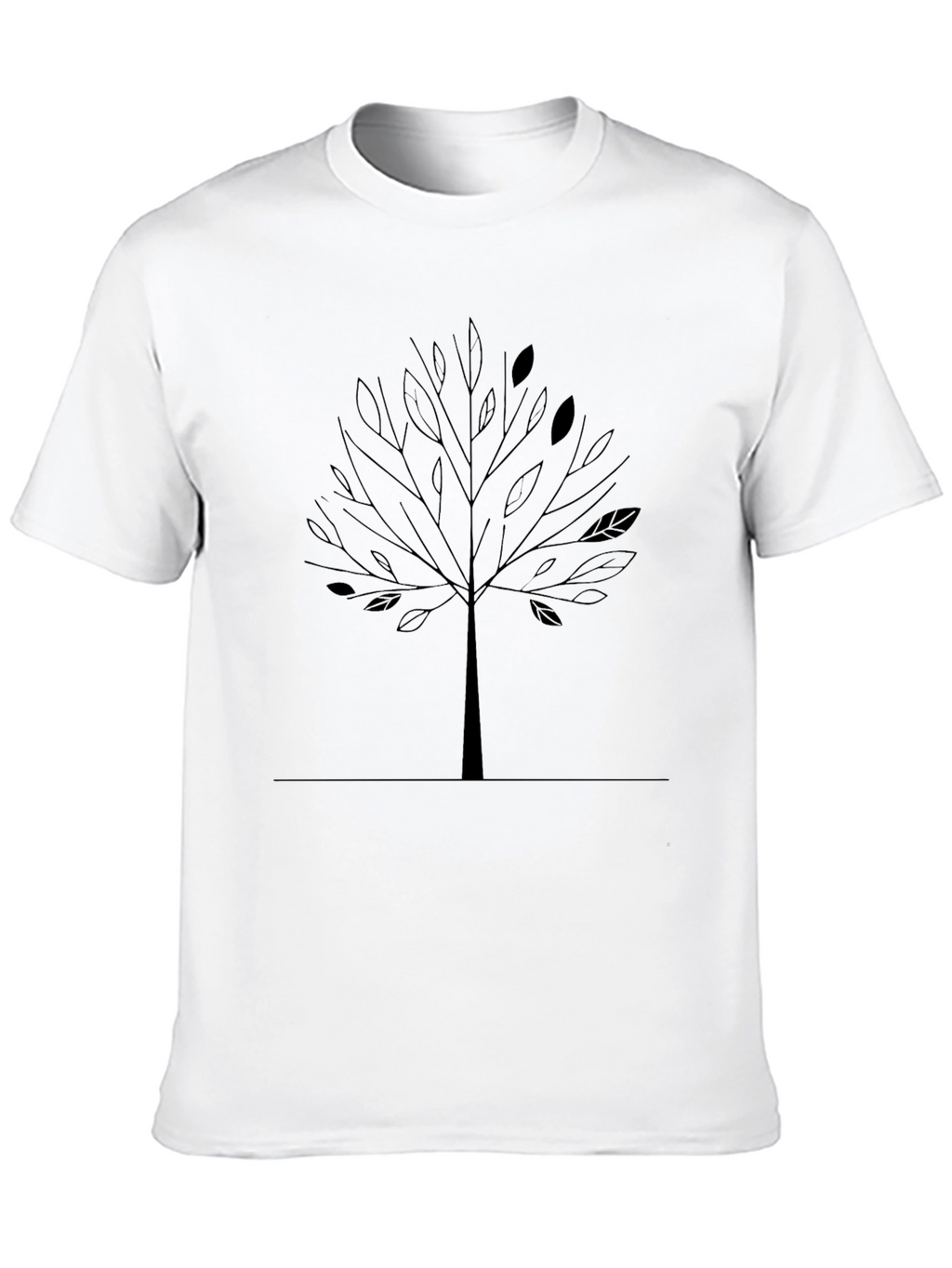 Minimalist Tree Graphic Black T-Shirt