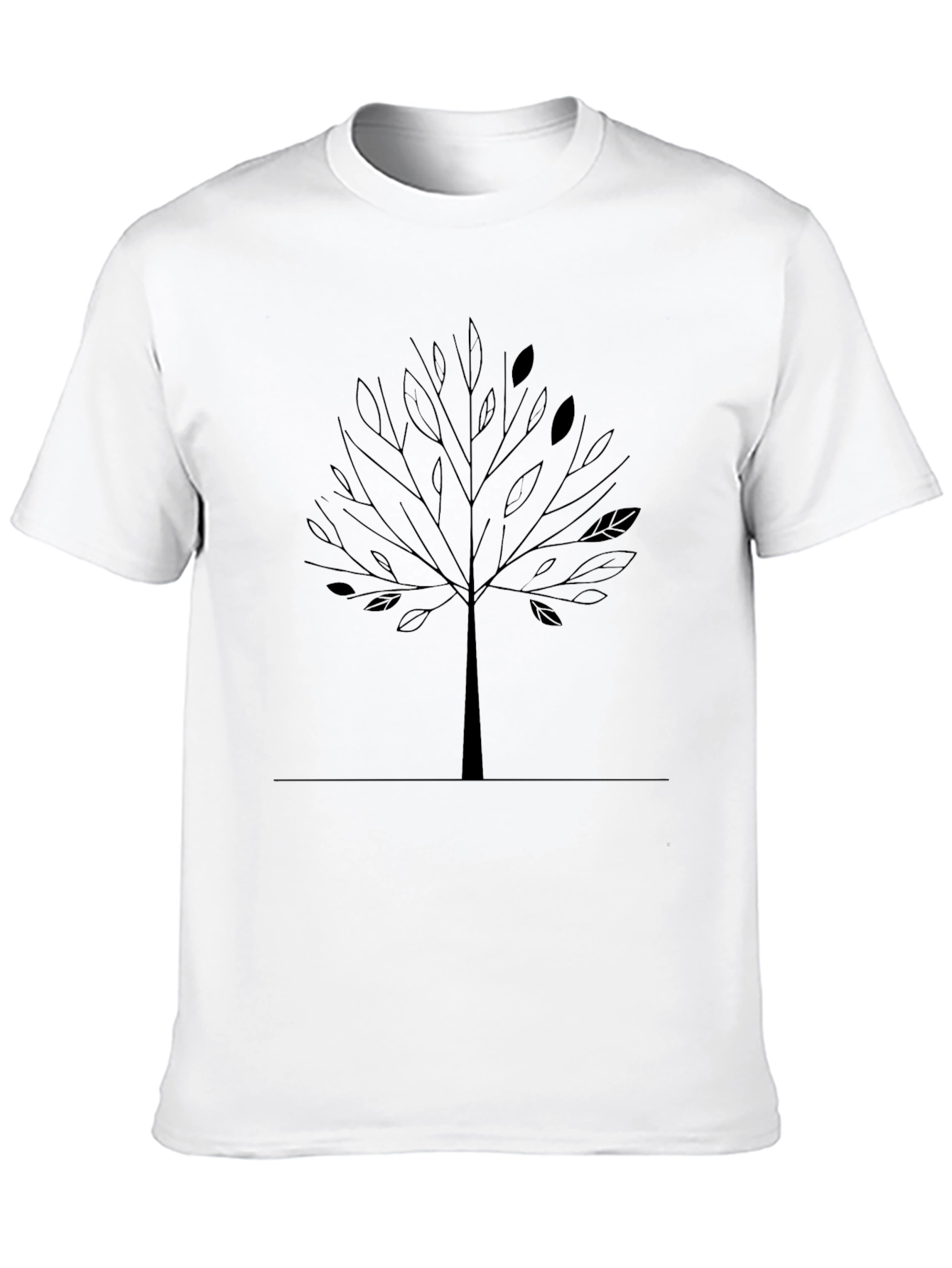 Minimalist Tree Graphic Black T-Shirt