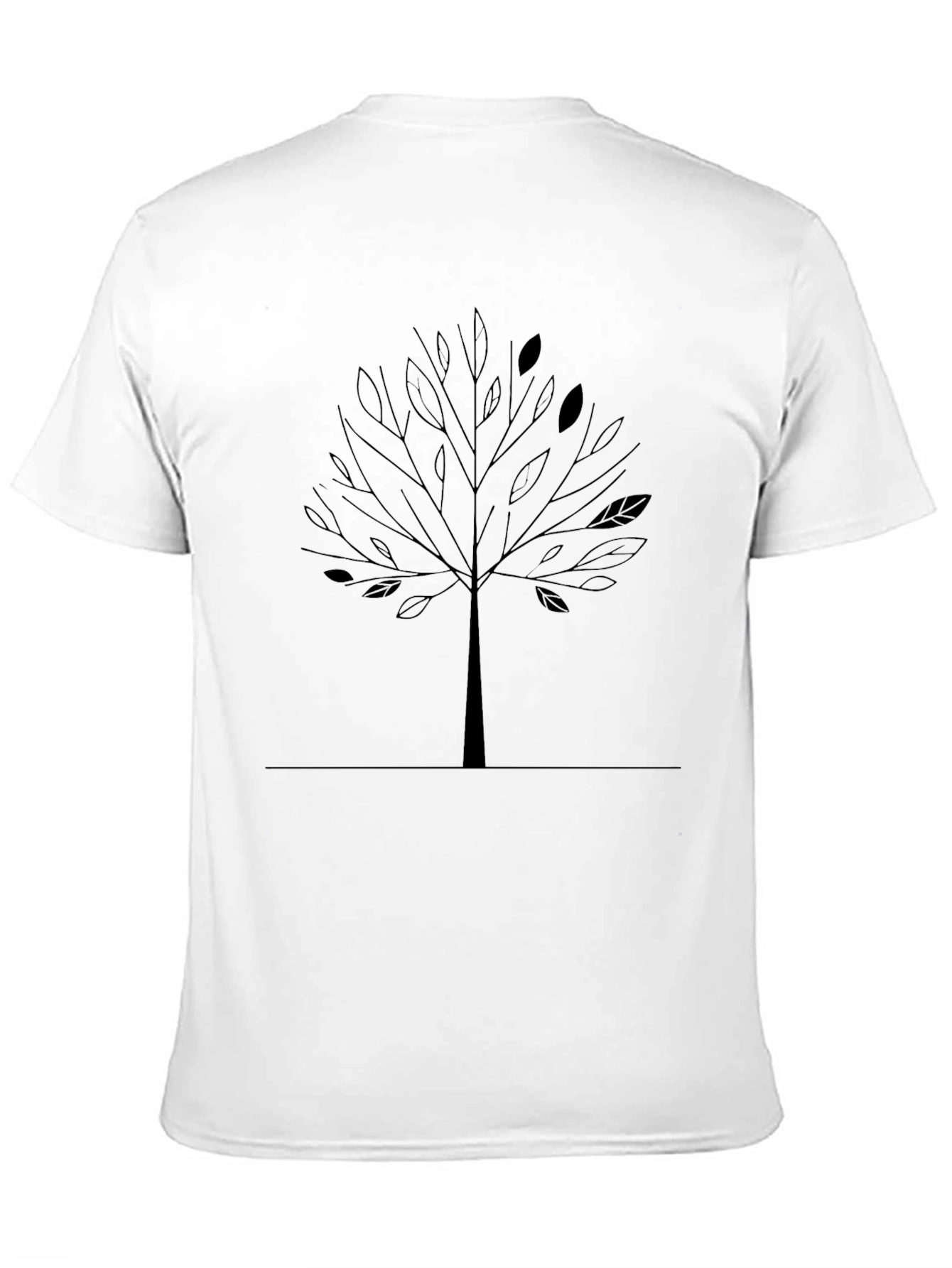 Minimalist Tree Graphic Black T-Shirt