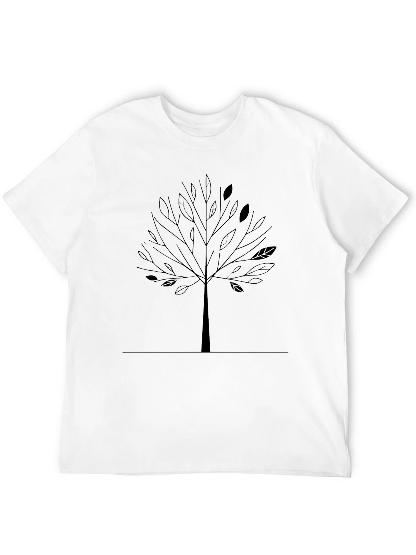 Minimalist Tree Graphic Black T-Shirt