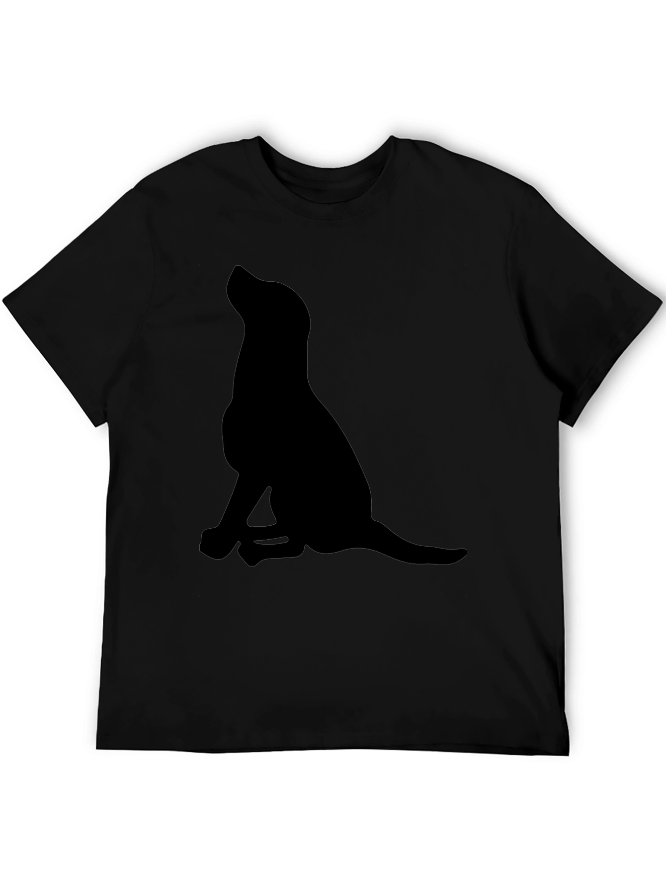Dog Silhouette Black T-Shirt - Mens Graphic Tee