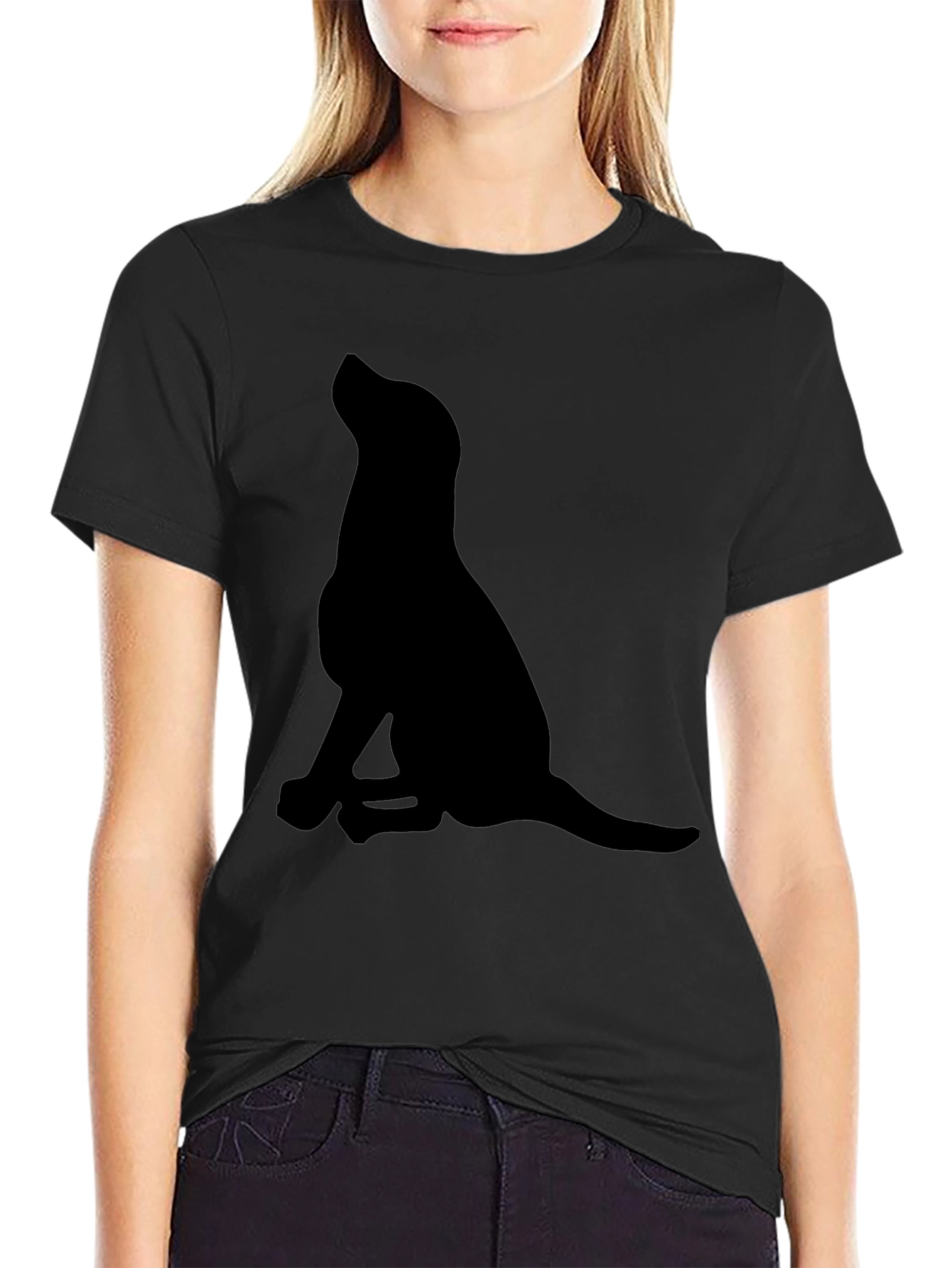 Dog Silhouette Black T-Shirt - Mens Graphic Tee