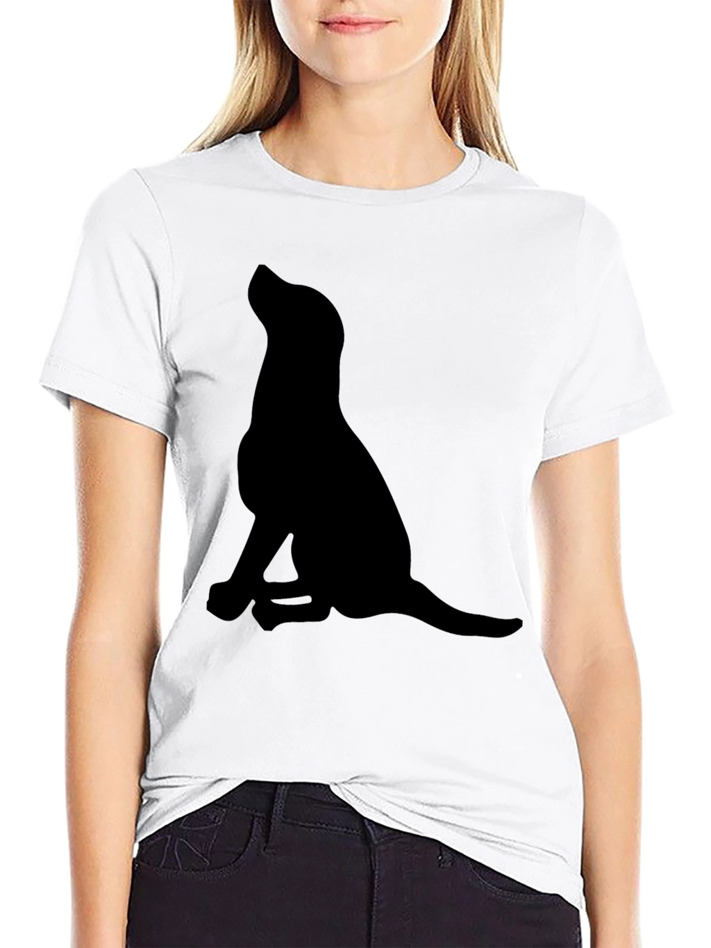 Dog Silhouette Black T-Shirt - Mens Graphic Tee