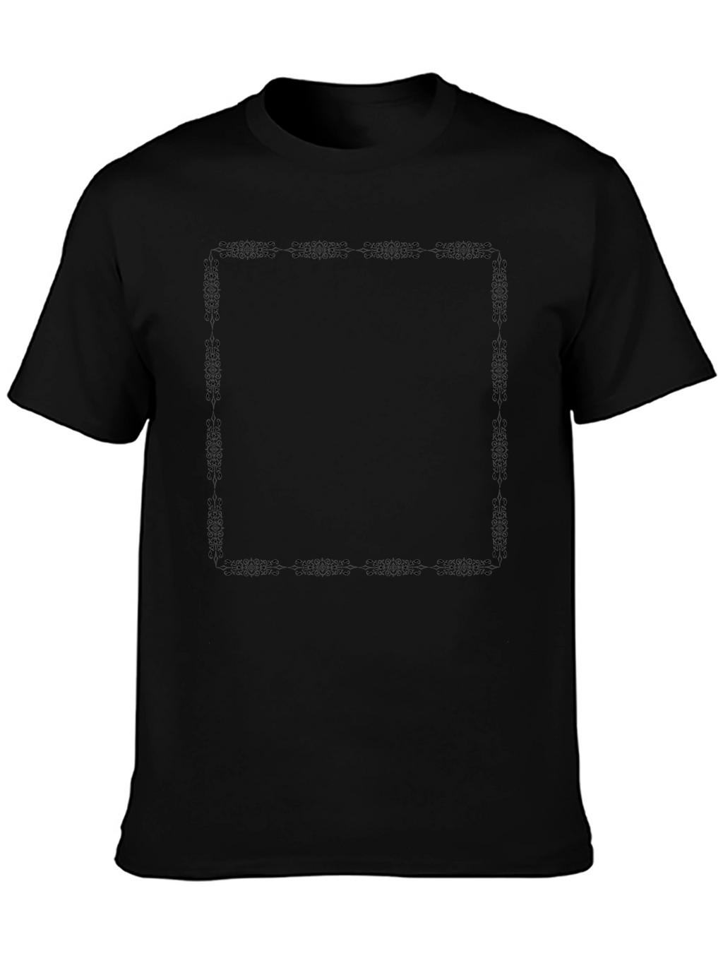 Black Graphic T-Shirt - Abstract Square Design