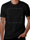 Black Graphic T-Shirt - Abstract Square Design