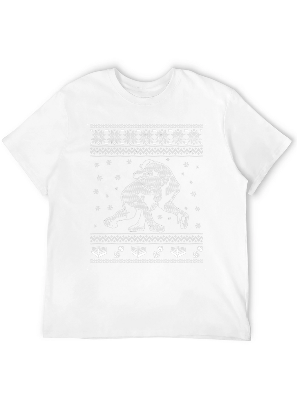 Wrestling Ugly Christmas Sweater Style T-Shirt