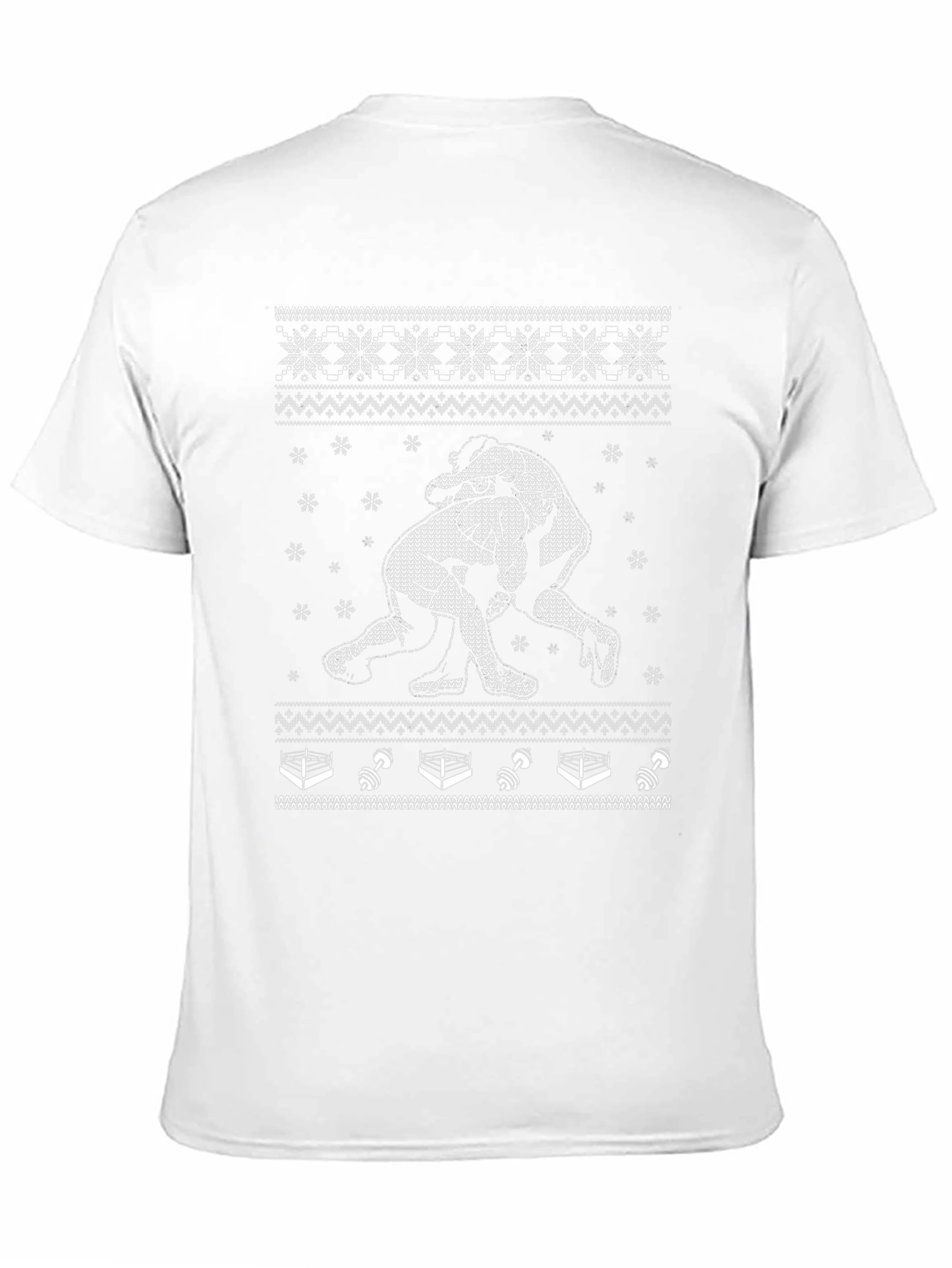 Wrestling Ugly Christmas Sweater Style T-Shirt