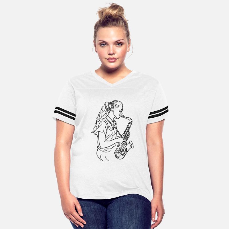 Female Saxophone Player Drawing
