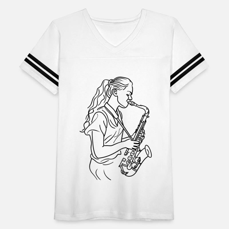 Female Saxophone Player Drawing