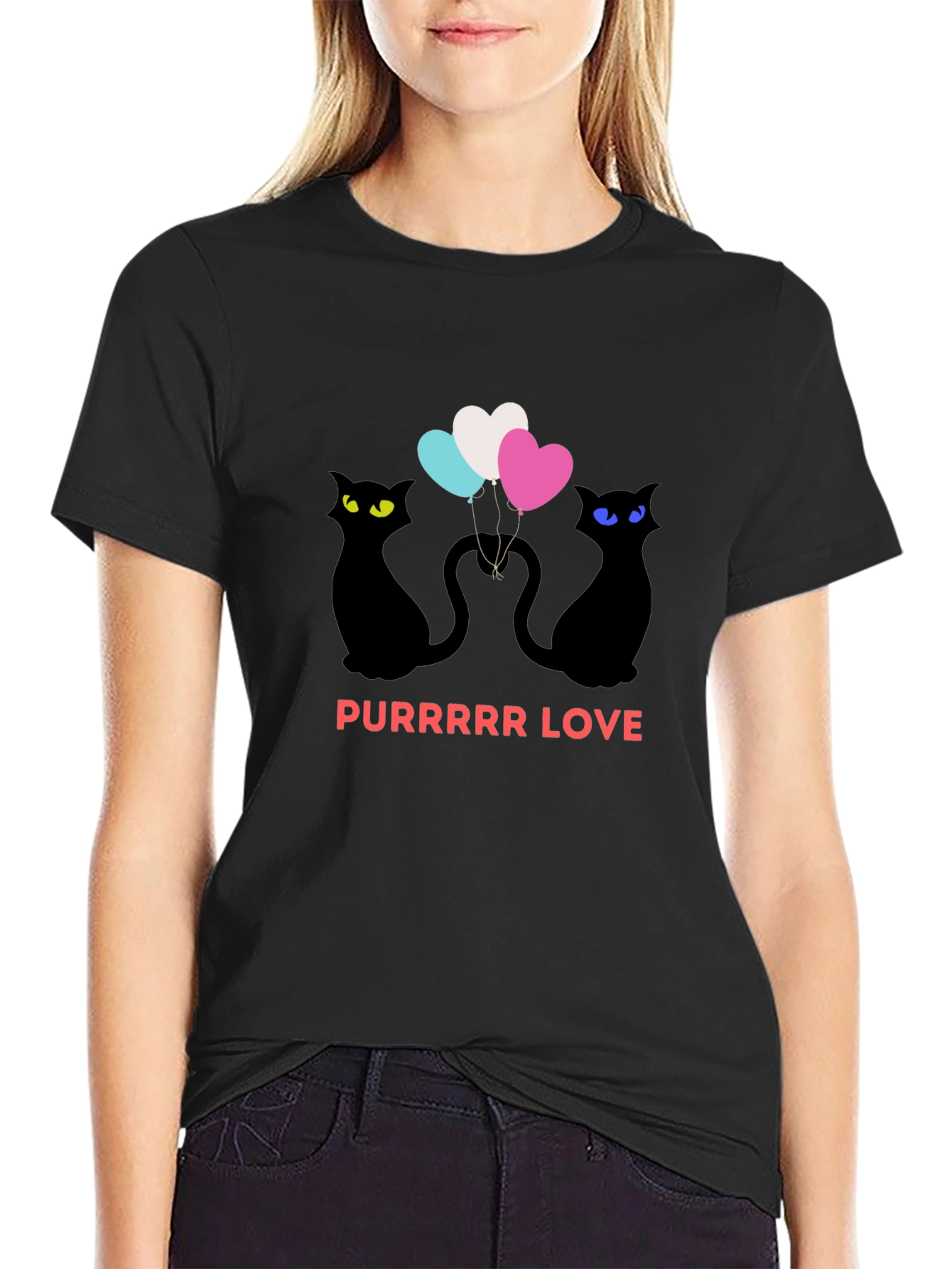 Purrrr Love Black T-Shirt