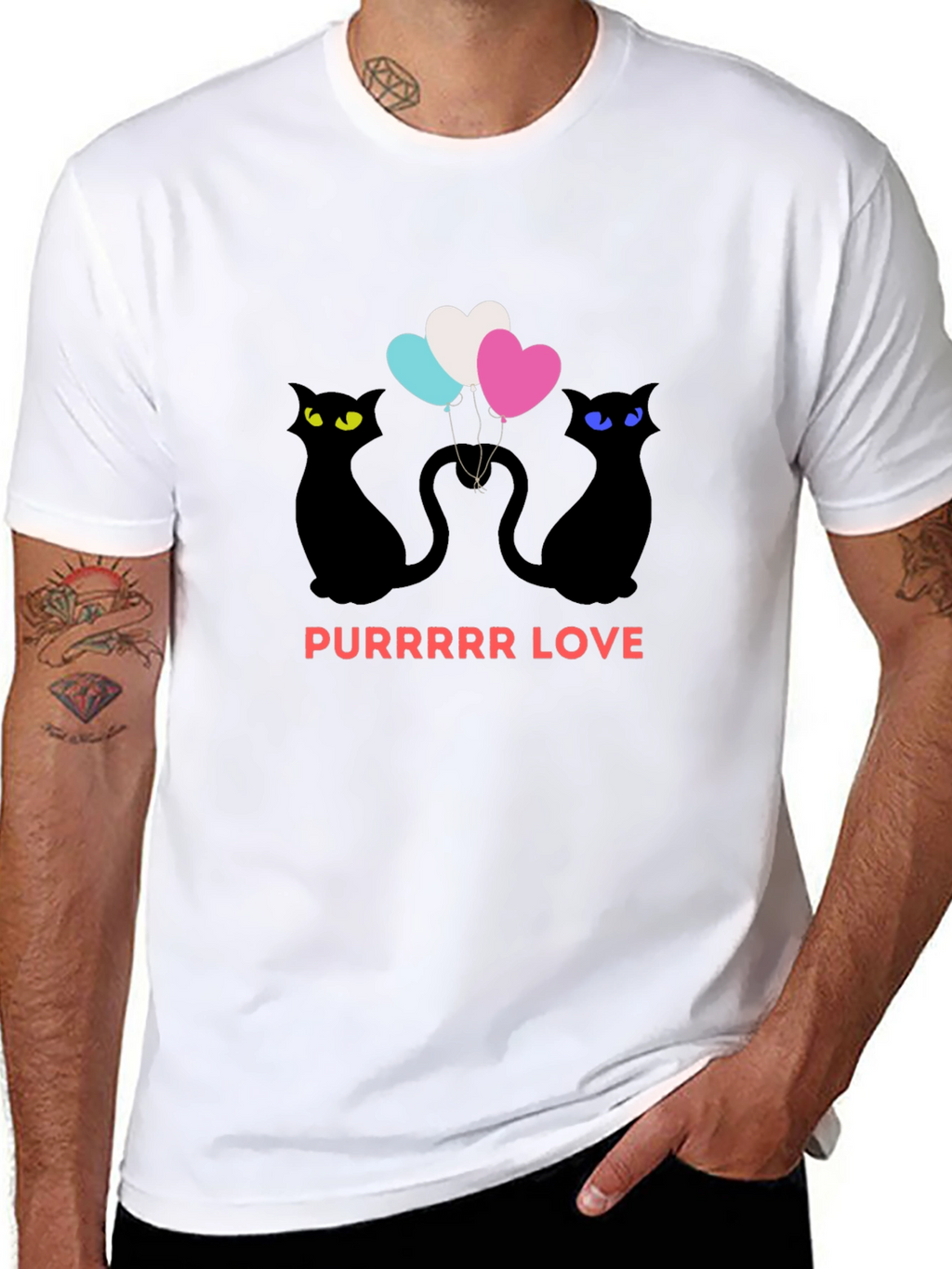 Purrrr Love Black T-Shirt