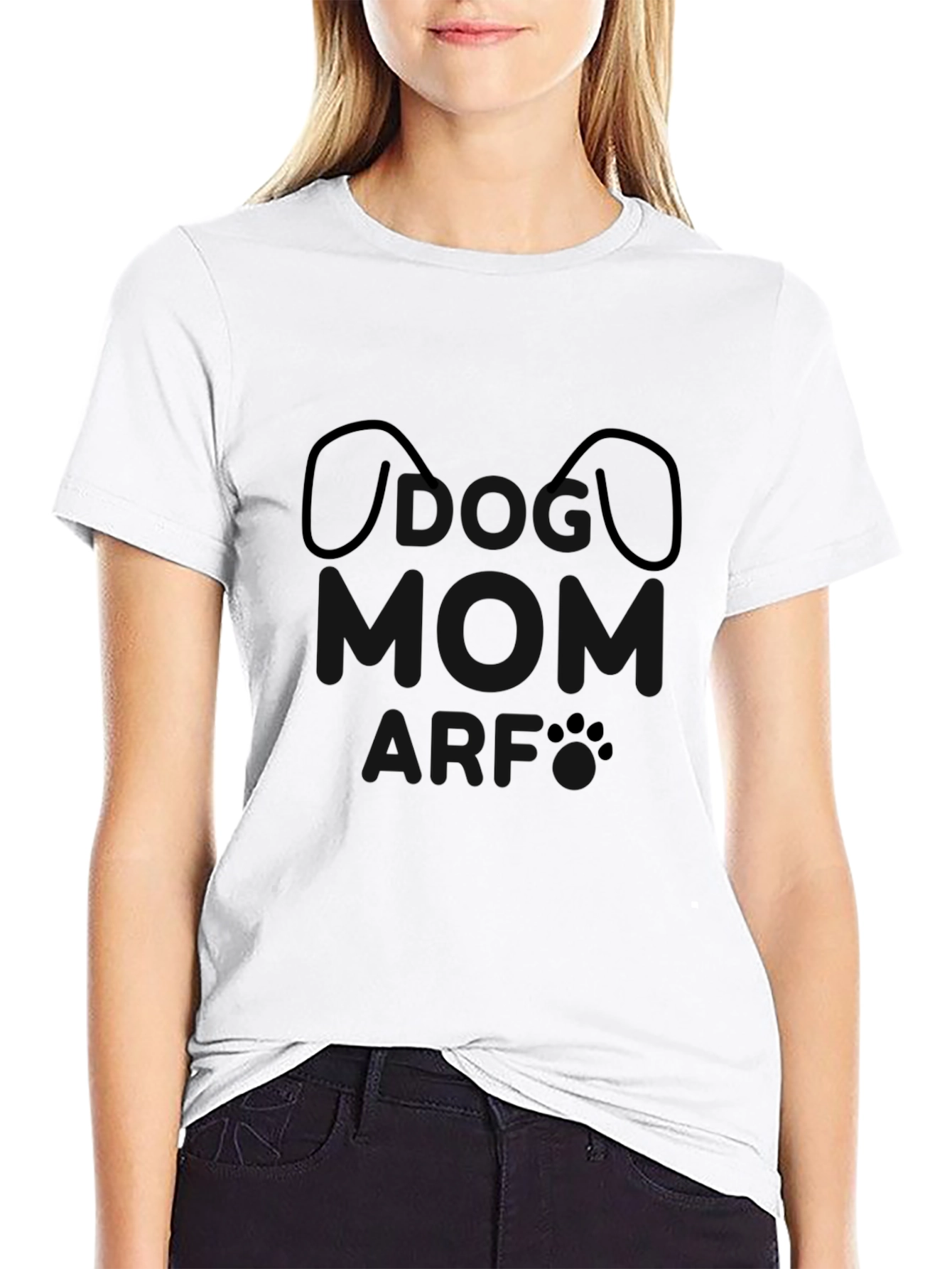 Dog Mom Graphic T-Shirt - Black Casual Tee