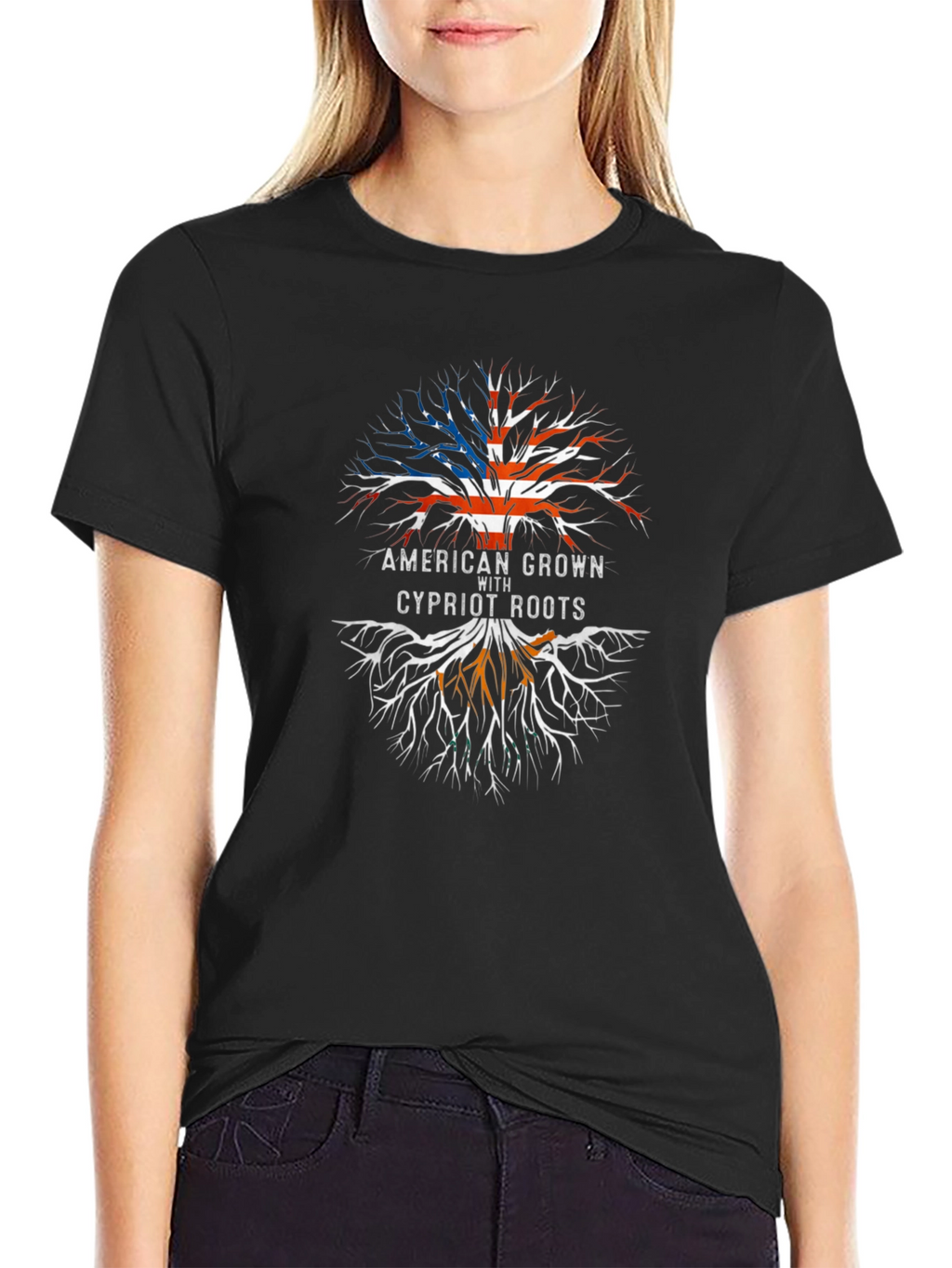 American Grown Cypriot Roots Graphic T-Shirt