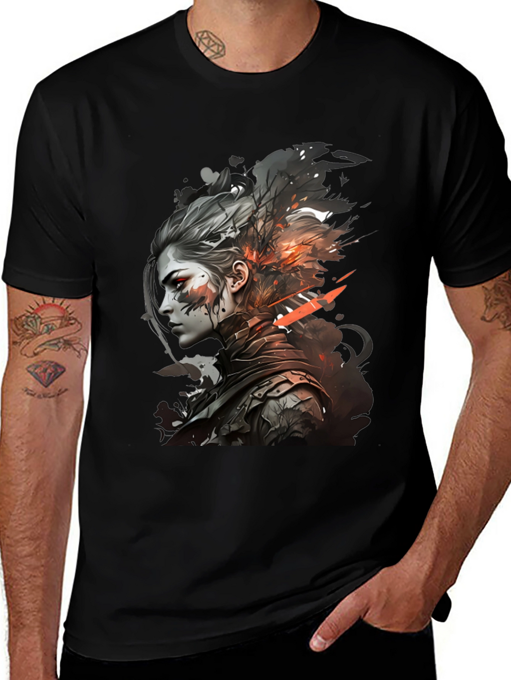 Warrior Woman Graphic Tee - Stylish Black T-Shirt