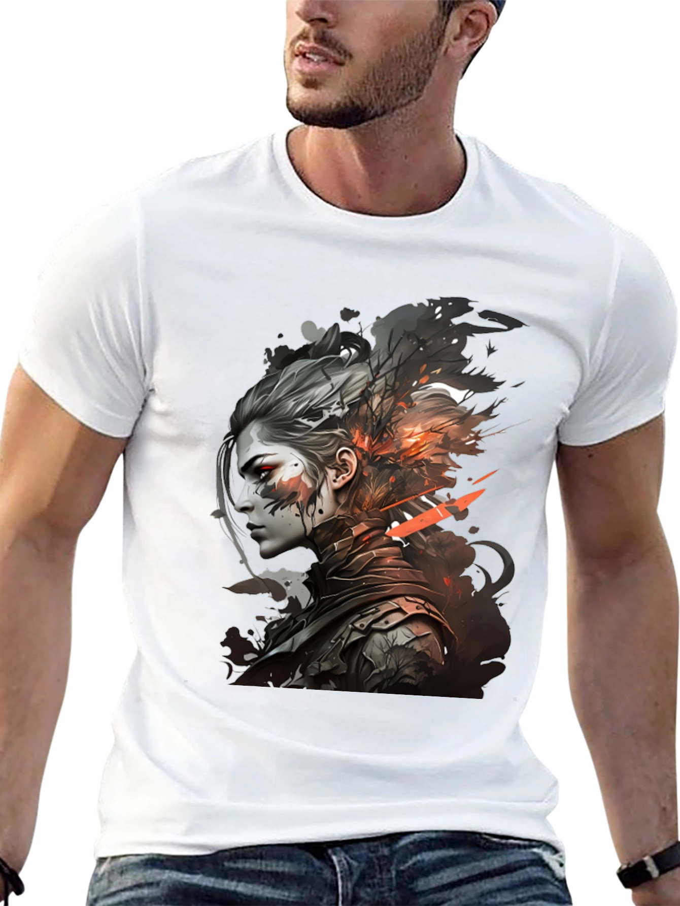 Warrior Woman Graphic Tee - Stylish Black T-Shirt