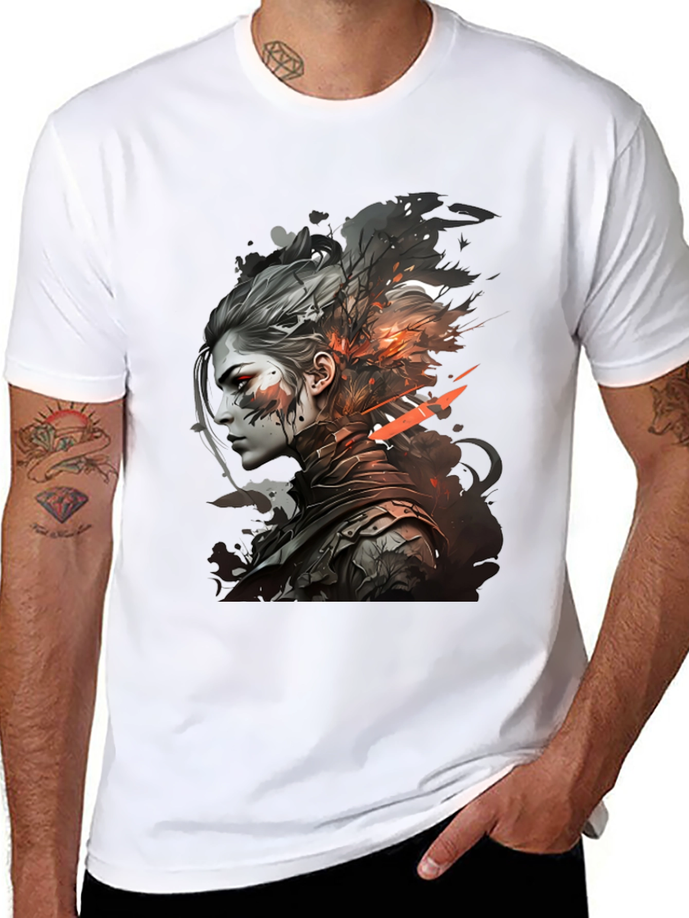 Warrior Woman Graphic Tee - Stylish Black T-Shirt